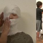 セメントと石膏でカカチコチに固められ完全拘束される夢の変態マミフィケーションフェチプレイ動画