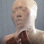 リキッドラテックス全身拘束ゴムメッシープレイ