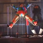 DID磔完全拘束｜ヒロイン拷問X字逆さ責め