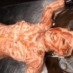 磔両手両足完全拘束メッシー｜全身をベッドに固定されて体に生肉を巻き付けられるアブノーマル拷問変態フェチ動画