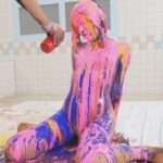 ドロッと全身ペイントメッシー｜重ための絵具で汚されるぐちゃぐちゃ感に興奮する変態フェチ動画