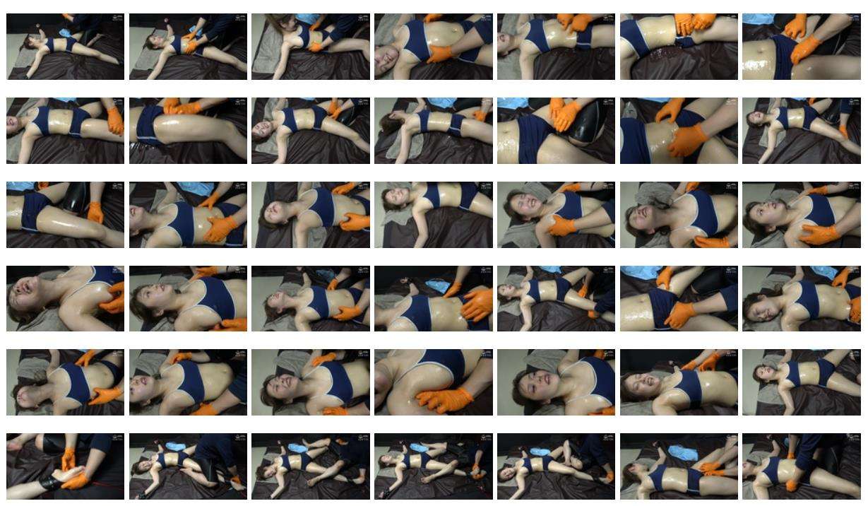 両手両足X字に磔状態完全拘束くすぐり