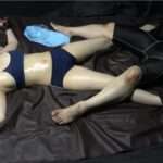 両手両足X字に磔状態完全拘束ローションくすぐり｜苦しくても逃げられないシチュエーションがいい変態フェチ動画