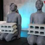 硬化完全拘束｜特殊ペイントの技術で本当に石化したように見える固めフェチ変態マニアック動画