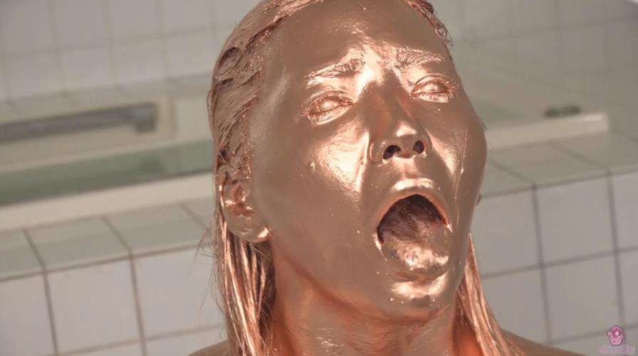 銅粉メッシー全身どろどろ