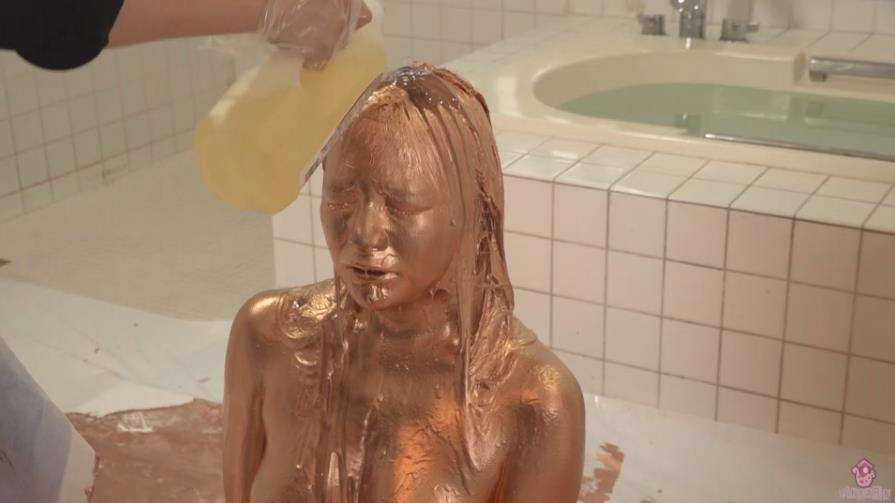 銅粉メッシー全身どろどろ