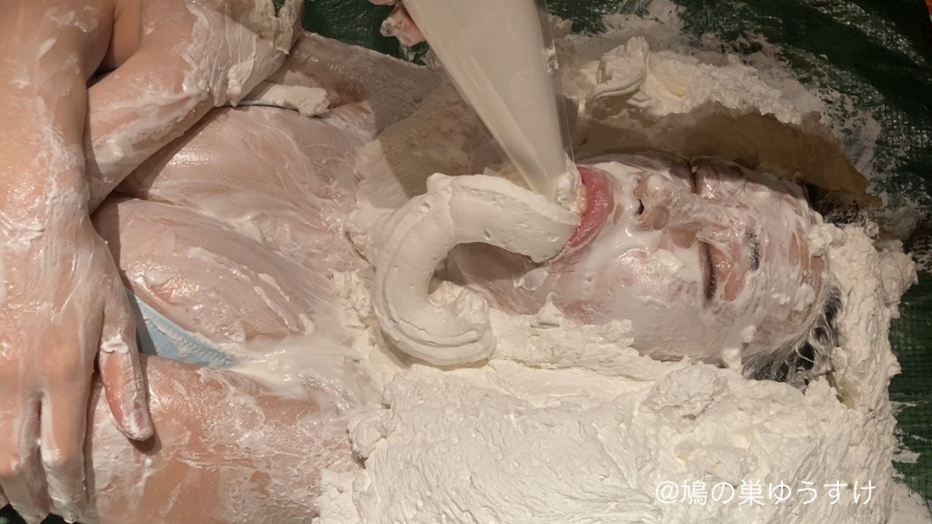 顔面盛り盛り食材女体盛りメッシー